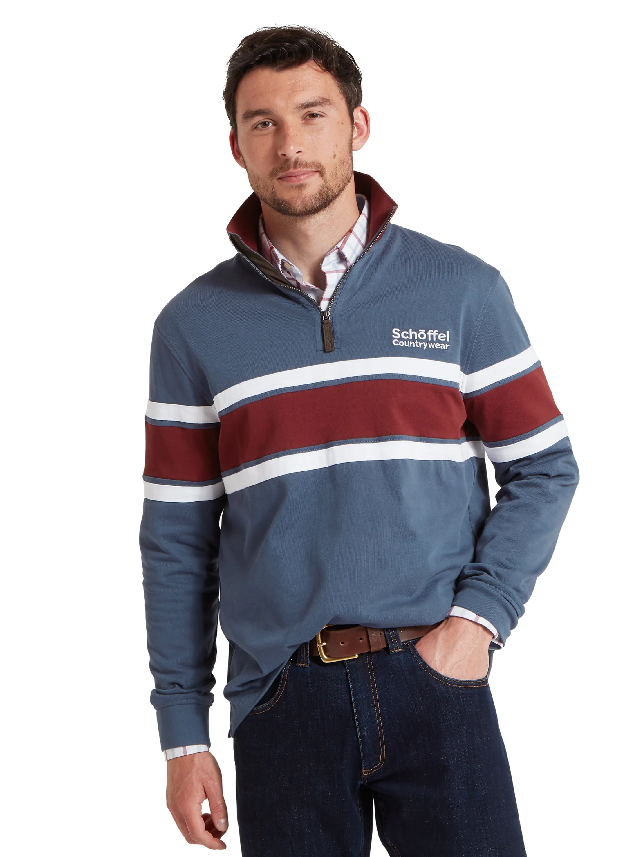 Schoffel_Exmouth_Heritage_Qtr_Zip_Oxford_Navy