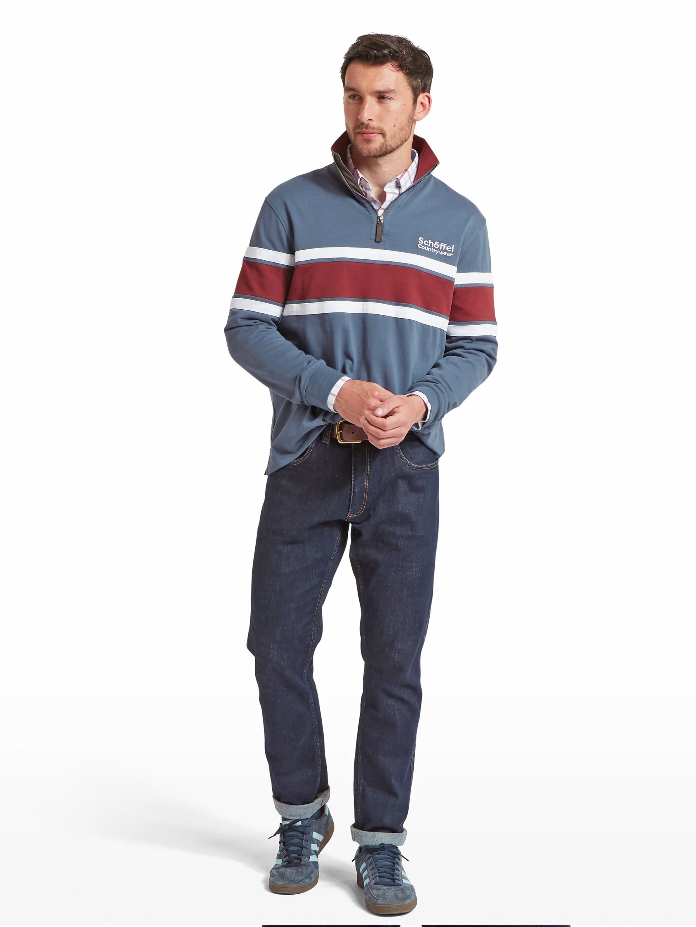 Schoffel_Mens_Exmouth_Heritage_Quarter_Zip_Oxford_Navy